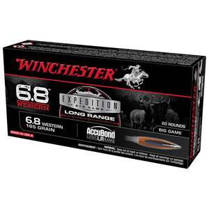 Winchester Expedition Big Game Long Range 6.8mm Western 165gr AccuBond LR Rifle Ammo - 20 Rounds