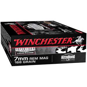Winchester Expedition Big Game Long Range 7mm Remington Magnum 168gr Accubond Rifle Ammo - 20 Rounds