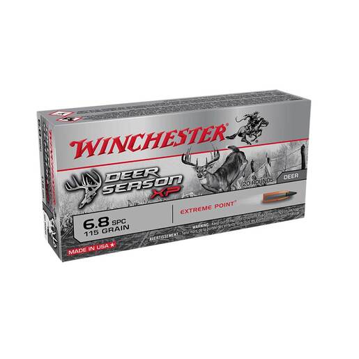 Winchester Deer Season XP 6.8mm SPC 115gr Tapered Jacket Rifle Ammo Ammo - 20 Rounds 20 Rounds Ammo