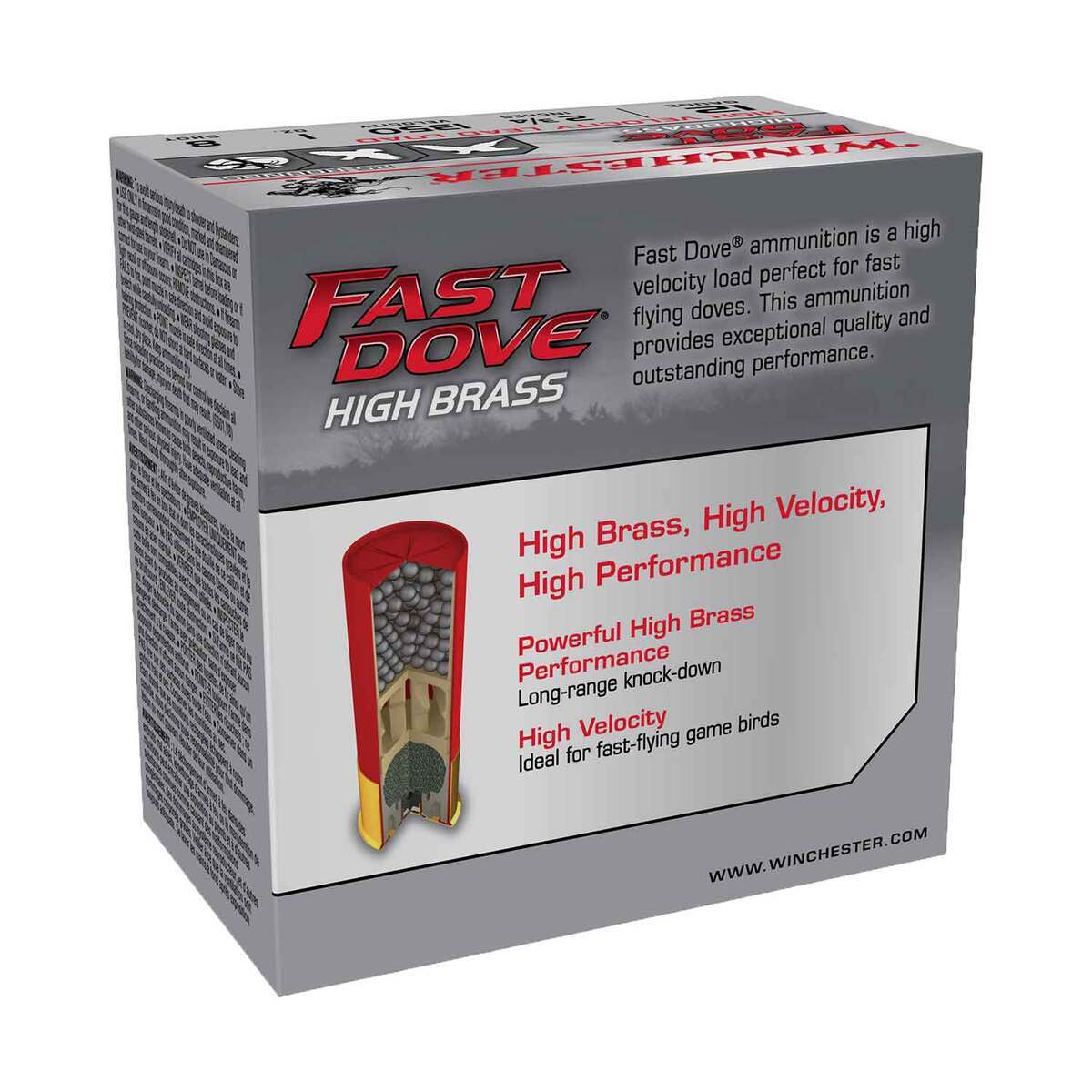 Winchester Fast Dove High Brass 12 Gauge 2-3/4in #8 1oz Upland Shotshells - 25 Rounds Winchester Fast Dove High Brass 12 Gauge 2-3/4in #8 1oz Upland Shotshells - 25 Rounds