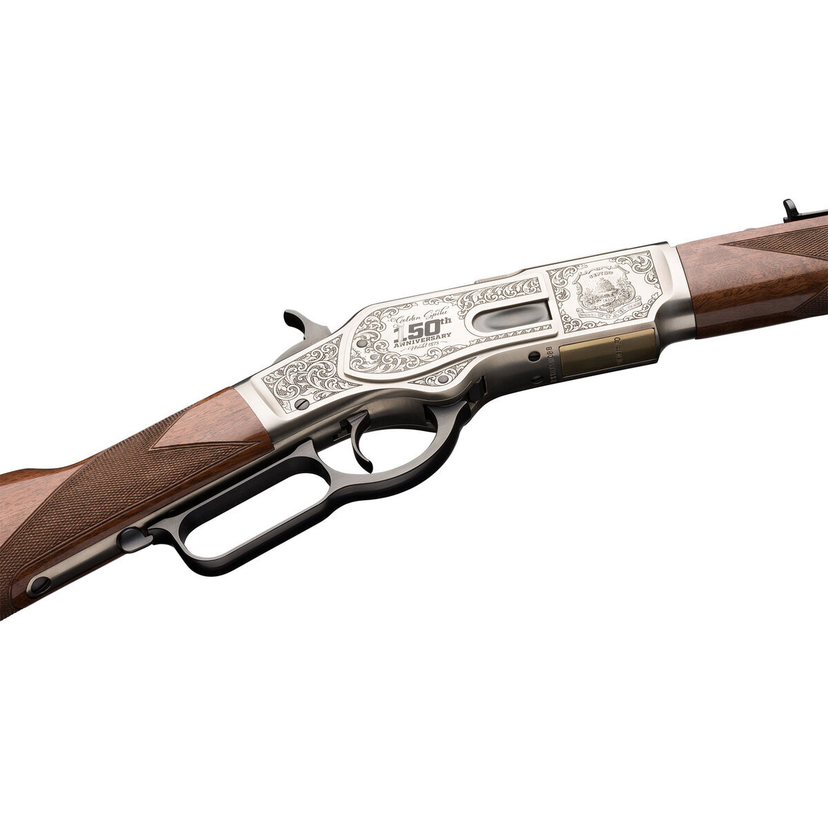Winchester Golden Spike 150th Anniversary Model 1873 Polished Blued Lever Action Rifle - 44-40 Winchester Winchester Golden Spike 150th Anniversary Model 1873 Polished Blued Lever Action Rifle - 44-40 Winchester