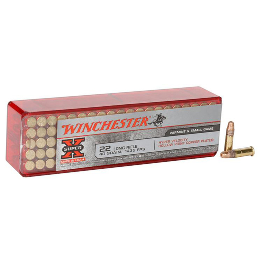 Winchester Super X 22 Long Rifle 40gr CPHP Rimfire Ammo – 100 Rounds