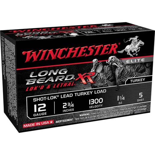 Winchester Long Beard XR 12 Gauge 2-3/4in 1-1/4oz #5 Turkey Shotshells – 10 Rounds – #5
