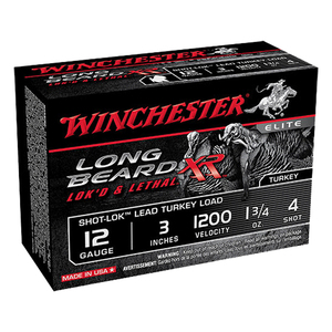 Winchester Long Beard XR Shot-Lok Turkey 12 Gauge 3in 1-3/4 oz Turkey Shotshells - 10 Rounds