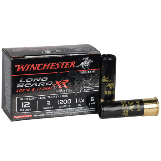 Winchester Long Beard XR Shot-Lok Turkey 12 Gauge 3in #6 1-3/4oz Turkey Shotshells – 10 Rounds – #6