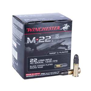 Winchester M-22  22 Long Rifle 40gr CPRN Rimfire Ammo - 1000 Rounds
