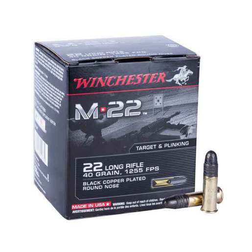 Winchester M-22 22 Long Rifle 40gr CPRN Rimfire Ammo Ammo - Bulk 1000 Rounds Bulk 1000 Rounds Ammo