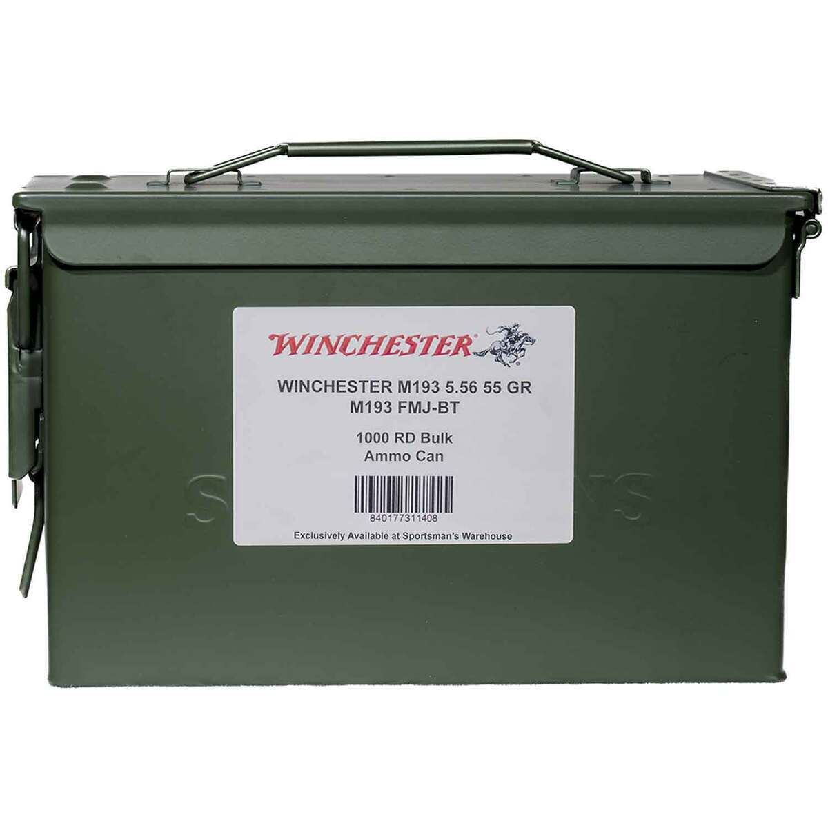 Winchester M193 5.56mm NATO 55gr FMJBT Rifle Ammo Metal Can Combo - 1000 Rounds Winchester M193 5.56mm NATO 55gr FMJBT Rifle Ammo Metal Can Combo - 1000 Rounds