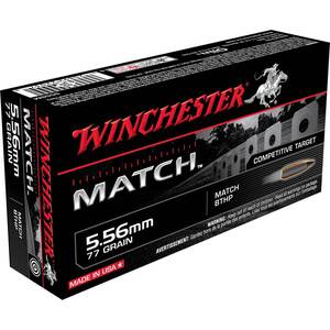 Winchester Match 5.56mm NATO 77gr BTHP Rifle Ammo - 20 Rounds