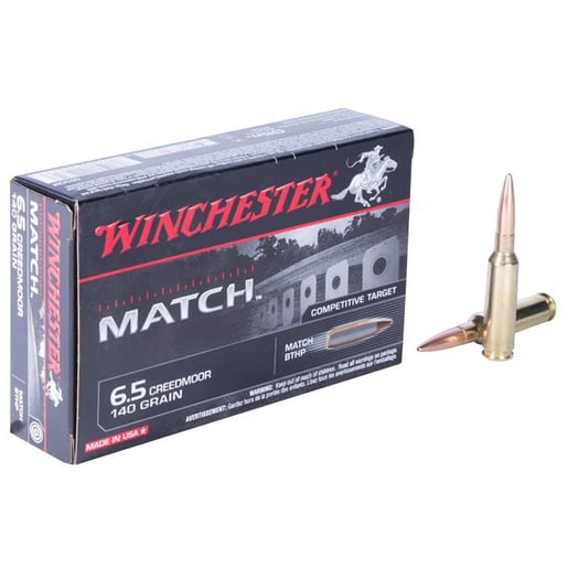 Winchester Match 6.5 Creedmoor 140gr Match BTHP Rifle Ammo Ammo - 20 Rounds 20 Rounds Ammo