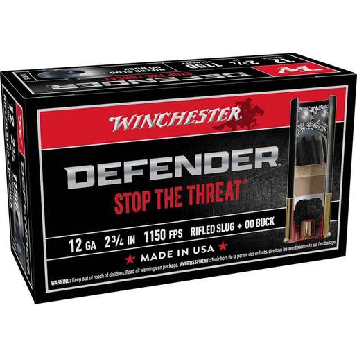 Winchester PDX1 Defender 12 Gauge 2-3/4in #00 Buck/ Slug Shotshells Ammo - 10 Rounds Ammo - #00 Buck/ Slug 10 Rounds - #00 Buck/ Slug Ammo