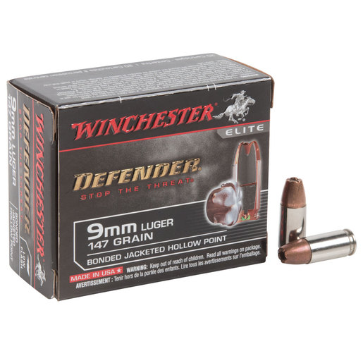 Winchester PDX1 Defender 9mm Luger 147gr BJHP Handgun Ammo Ammo - 20 Rounds 20 Rounds Ammo