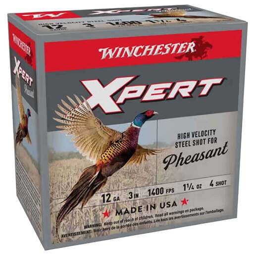 Winchester Pheasant 12 Gauge 3in #4 1-1/4oz Waterfowl Shotshells Ammo - 25 Rounds Ammo - #4 25 Rounds - #4 Ammo