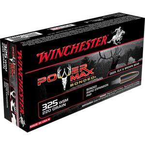 Winchester Power Max 325 WSM (Winchester Short Mag) 220gr Bonded Rifle Ammo - 20 Rounds