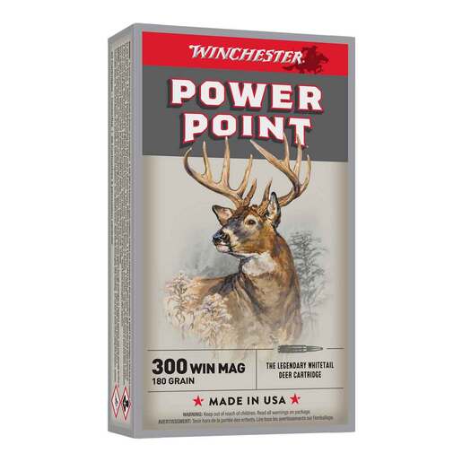 Winchester Power-Point 300 Winchester Magnum 180gr Power Point Rifle Ammo Ammo - 20 Rounds 20 Rounds Ammo
