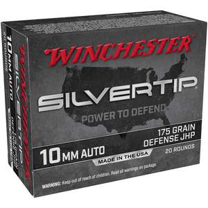 Winchester Silvertip 10mm Auto 175gr JHP Handgun Ammo - 20 Rounds