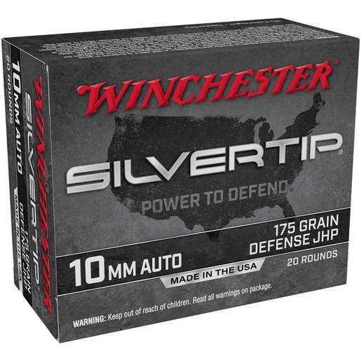 Winchester Silvertip 10mm Auto 175gr JHP Handgun Ammo Ammo - 20 Rounds 20 Rounds Ammo