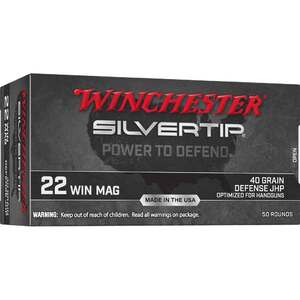 Winchester Silvertip 22 WMR (22 Mag) 40gr Jacketed Hollow Point Rimfire Ammo - 50 Rounds