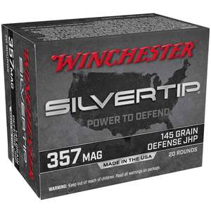 Winchester Silvertip 357 Magnum 145gr JHP Handgun Ammo - 20 Rounds