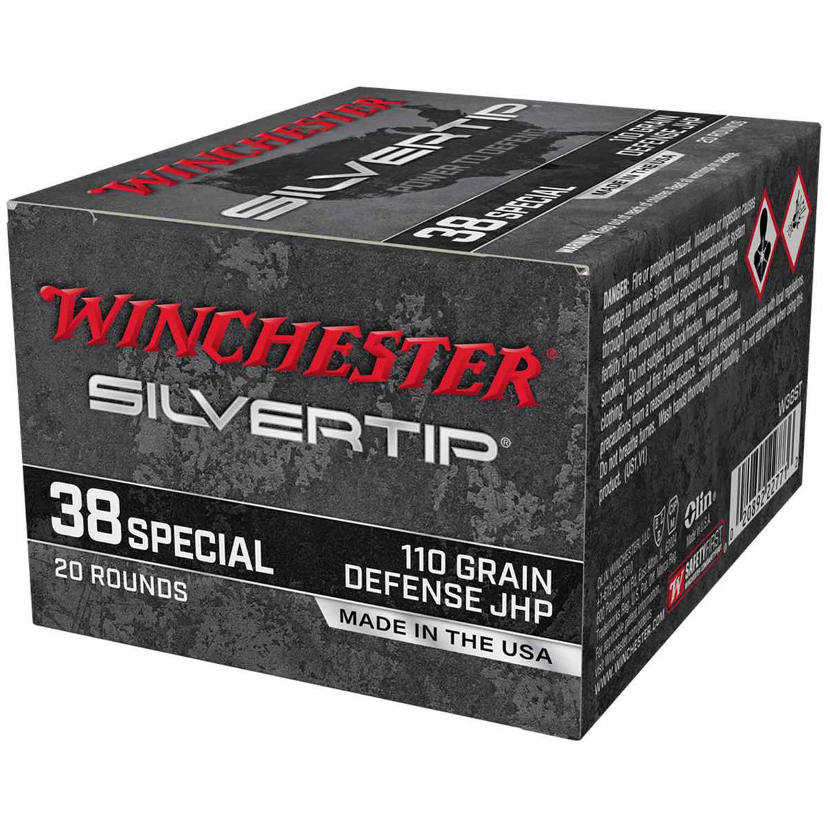 Winchester Silvertip 38 Special 110gr JHP Handgun Ammo - 20 Rounds Winchester Silvertip 38 Special 110gr JHP Handgun Ammo - 20 Rounds