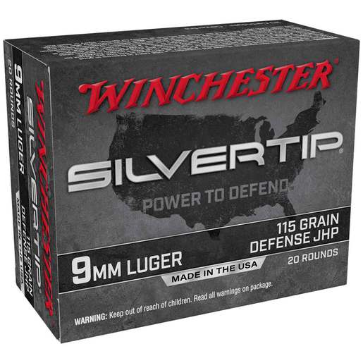 Winchester Silvertip 9mm Luger 115gr JHP Handgun Ammo Ammo - 20 Rounds 20 Rounds Ammo