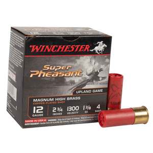 Winchester Super Pheasant 12 Gauge 2-3/4in #4 1-3/8oz Upland Shotshells - 25 Rounds