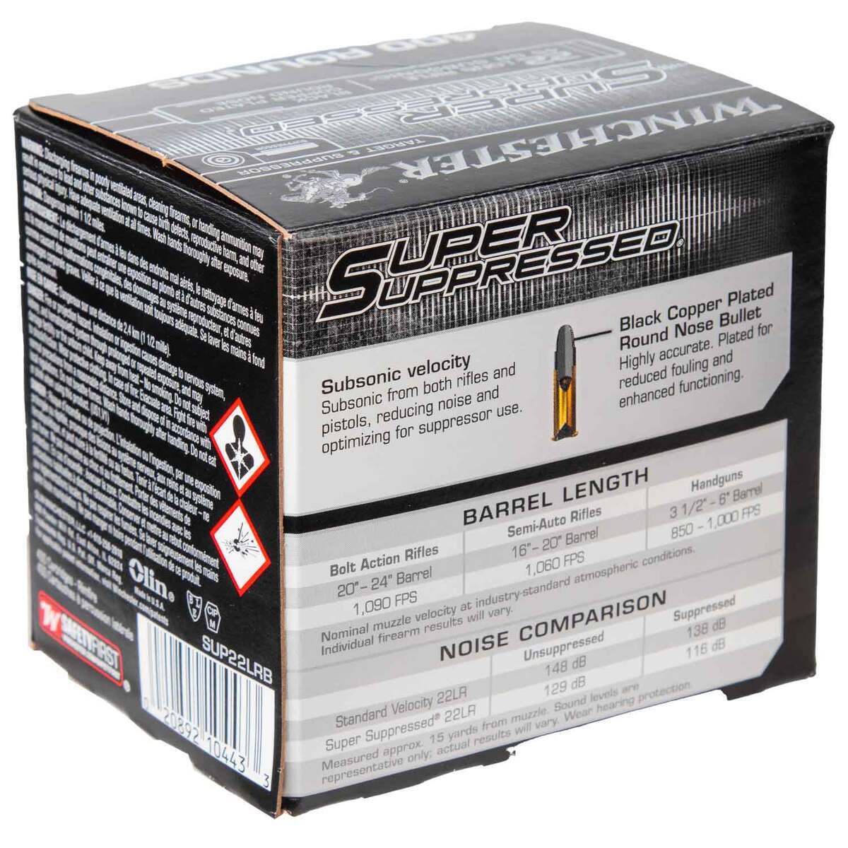 Winchester Super Suppressed 22 Long Rifle 45gr Rimfire Ammo - 400 Rounds Winchester Super Suppressed 22 Long Rifle 45gr Rimfire Ammo - 400 Rounds