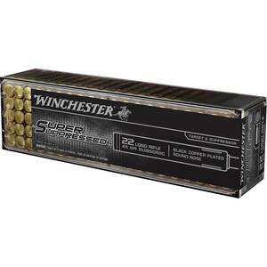 Winchester Super Suppressed 22 Long Rifle 45gr Round Nose Rimfire Ammo - 100 Rounds