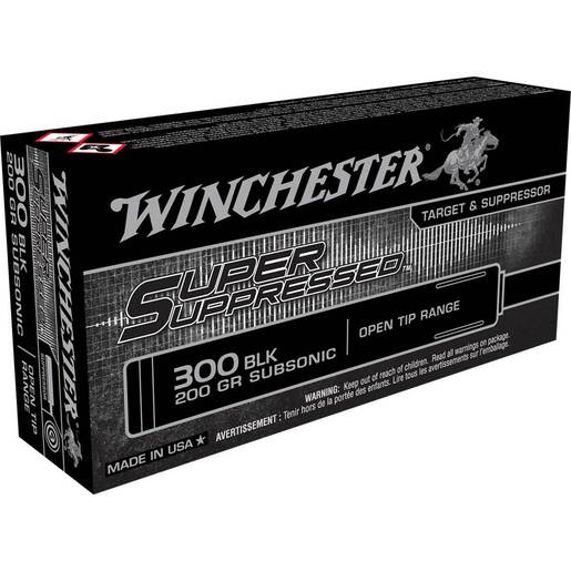 Winchester Super Suppressed 300 AAC Blackout 200gr Open Tip Rifle Ammo Ammo - 20 Rounds 20 Rounds Ammo
