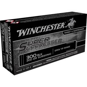 Winchester Super Suppressed 300 AAC Blackout 200gr Open Tip Rifle Ammo - 20 Rounds