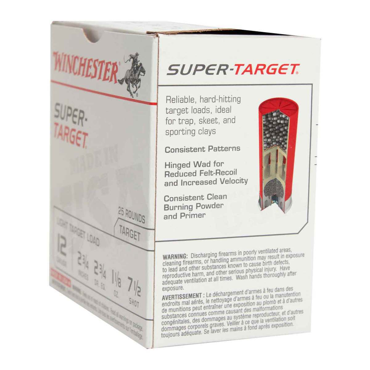 Winchester Super Target 12 Gauge 2-3/4in #7.5 1-1/8oz Light Target Shotshells - 25 Rounds Winchester Super Target 12 Gauge 2-3/4in #7.5 1-1/8oz Light Target Shotshells - 25 Rounds