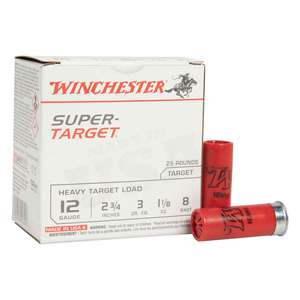 Winchester Super Target 12 Gauge 2-3/4in #8 1-1/8oz Heavy Target Shotshells - 25 Rounds