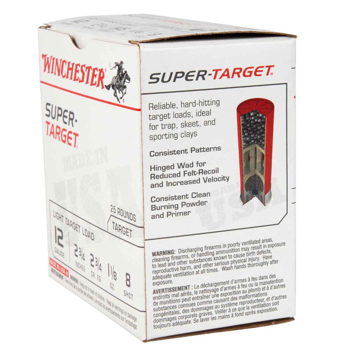 Winchester Super Target 12 Gauge 2-3/4in #8 1-1/8oz Light Target Shotshells - 25 Rounds Winchester Super Target 12 Gauge 2-3/4in #8 1-1/8oz Light Target Shotshells - 25 Rounds
