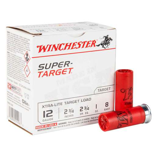 Winchester Super Target 12 Gauge 2-3/4in #8 1oz Xtra-Lite Target Shotshells Ammo - 25 Rounds Ammo - #8 25 Rounds - #8 Ammo