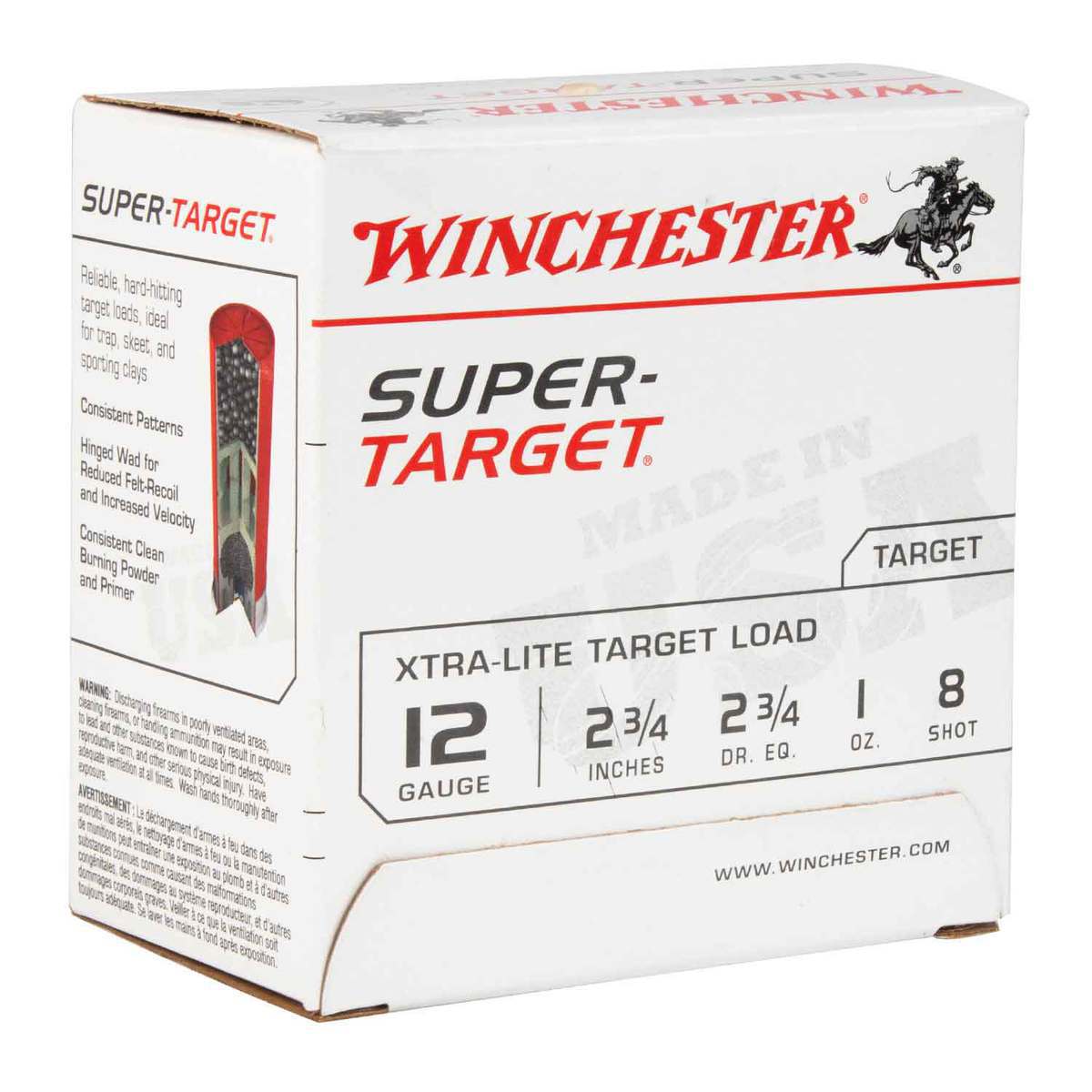 Winchester Super Target 12 Gauge 2-3/4in #8 1oz Xtra-Lite Target Shotshells - 25 Rounds Winchester Super Target 12 Gauge 2-3/4in #8 1oz Xtra-Lite Target Shotshells - 25 Rounds