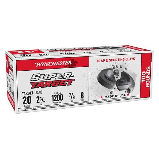 Winchester Super-Target 20 Gauge 2 3/4 in #8 oz Target Shot shells – 100 Rounds – 8