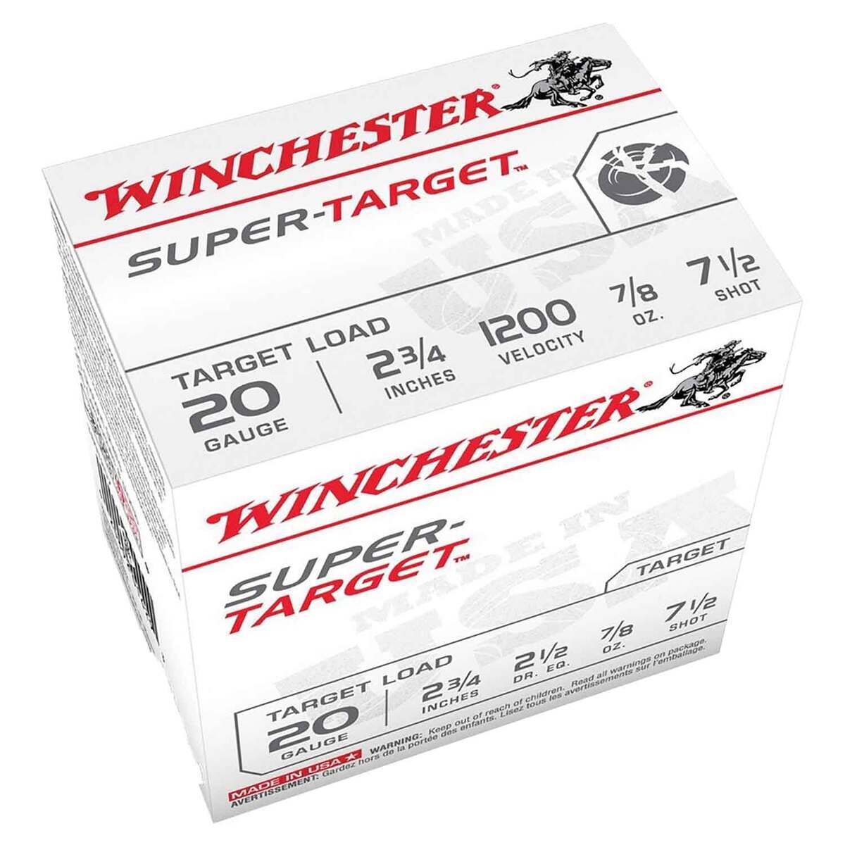 Winchester Super Target 20 Gauge 2-3/4in #7.5 7/8oz Target Shotshells - 25 Rounds Winchester Super Target 20 Gauge 2-3/4in #7.5 7/8oz Target Shotshells - 25 Rounds
