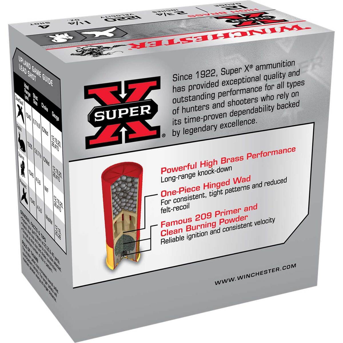 Winchester Super-X 12 gauge 2-3/4in 1-1/4oz #4 Shotshells - 25 Rounds Winchester Super-X 12 gauge 2-3/4in 1-1/4oz #4 Shotshells - 25 Rounds