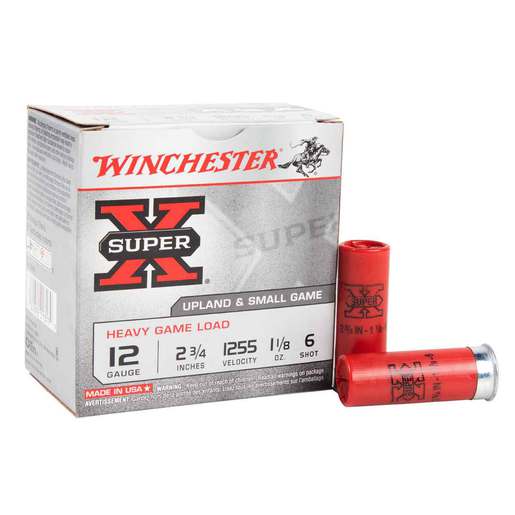 Winchester Super-X 12 Gauge 2-3/4in #6 1-1/8oz Upland Shotshells Ammo - 25 Rounds Ammo - #6 25 Rounds - #6 Ammo