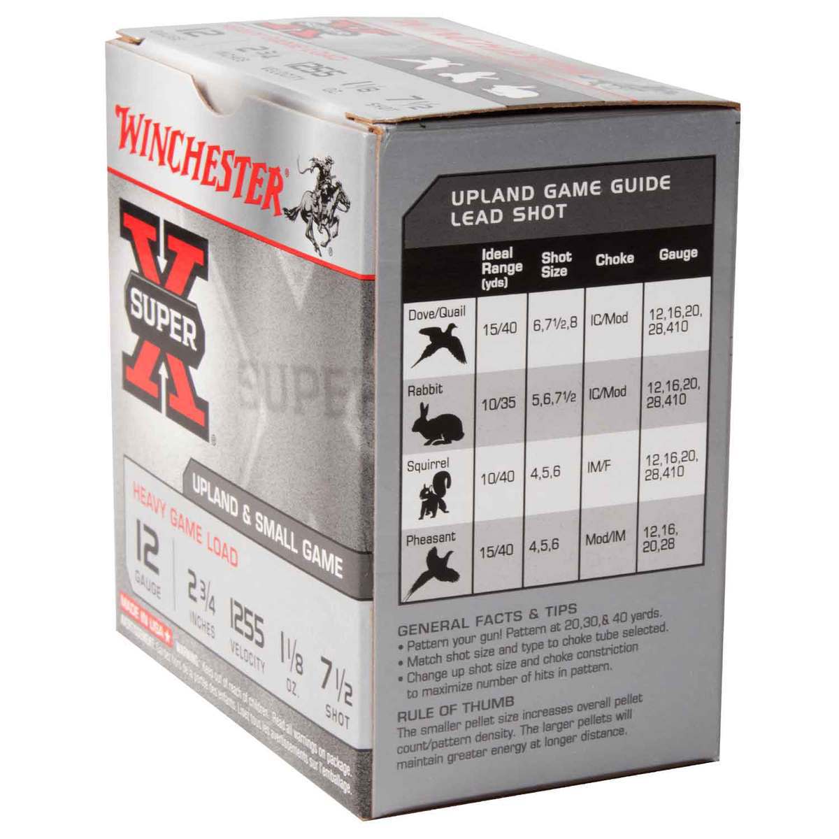 Winchester Super-X 12 Gauge 2-3/4in #7.5 1-1/8oz Upland Shotshells - 25 Rounds Winchester Super-X 12 Gauge 2-3/4in #7.5 1-1/8oz Upland Shotshells - 25 Rounds