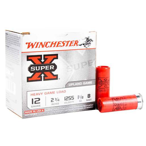 Winchester Super-X 12 Gauge 2-3/4in #8 1-1/8oz Upland Shotshells Ammo - 25 Rounds Ammo - #8 25 Rounds - #8 Ammo