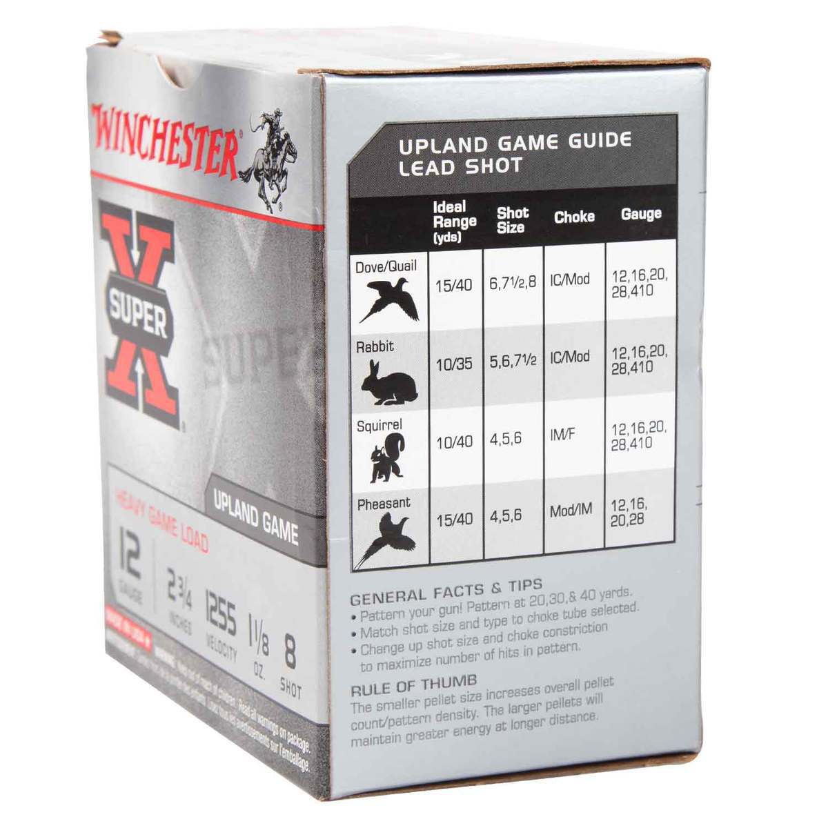 Winchester Super-X 12 Gauge 2-3/4in #8 1-1/8oz Upland Shotshells - 25 Rounds Winchester Super-X 12 Gauge 2-3/4in #8 1-1/8oz Upland Shotshells - 25 Rounds