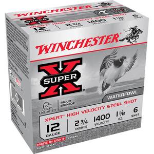 Winchester Super-X 12 Gauge 2-3/4in 1-1/8oz #6 Waterfowl Shotshells - 25 Rounds