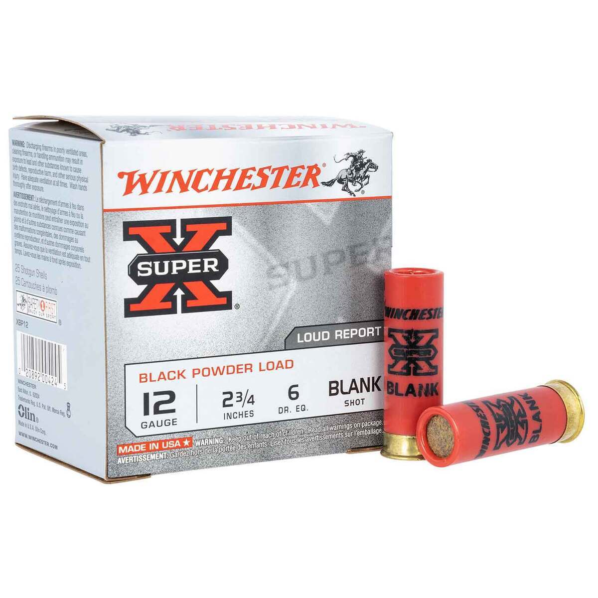 Winchester Super X 12 Gauge 2.75in #6 Blank Black Powder Shotshells ...