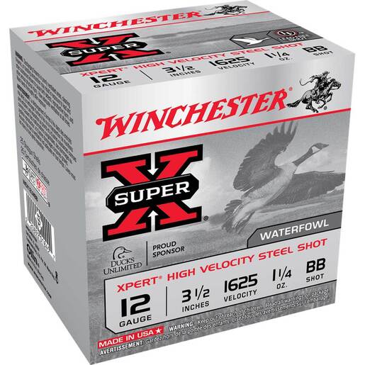 Winchester Super-X 12 Gauge 3-1/2in 1-1/4oz BB Waterfowl Shotshells Ammo - 25 Rounds Ammo - BB 25 Rounds - BB Ammo