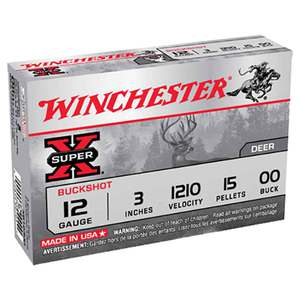Winchester Super-X 12 Gauge 3in 00 Buck Buckshot Shotshells - 5 Rounds