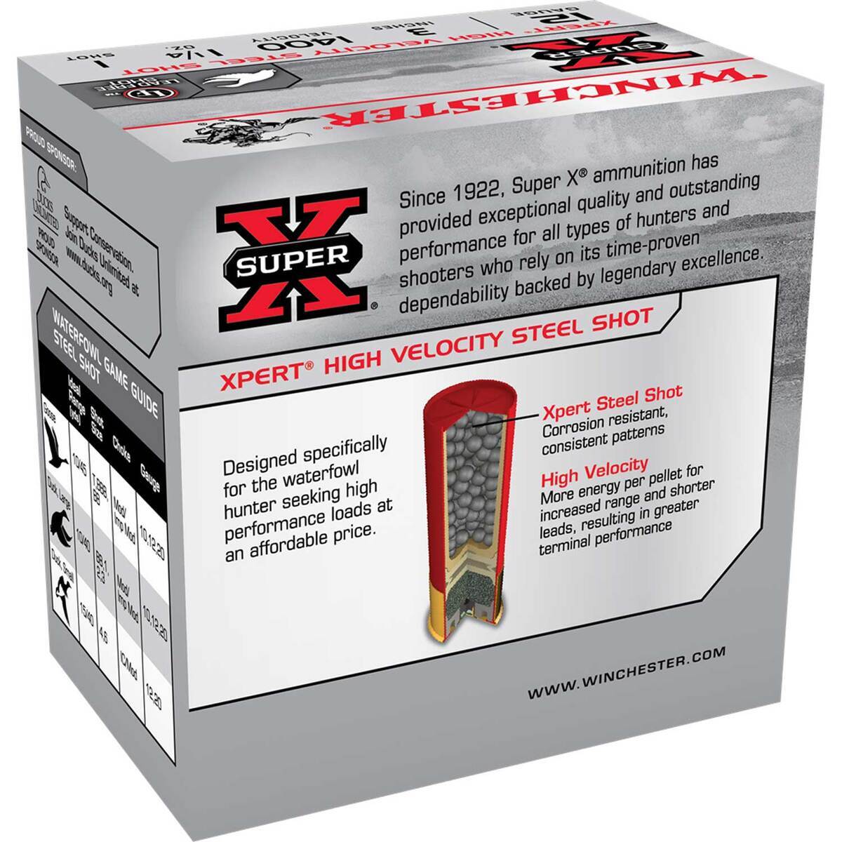 Winchester Super-X 12 Gauge 3in 1-1/4oz #1 Waterfowl Shotshells - 25 Rounds Winchester Super-X 12 Gauge 3in 1-1/4oz #1 Waterfowl Shotshells - 25 Rounds