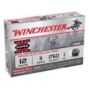 Winchester Super X 12 Gauge 3in 1oz Slug Shotshells - 5 Rounds