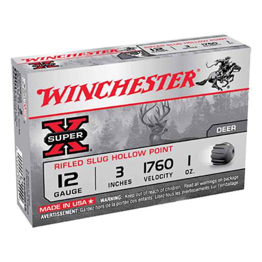 Winchester Super X 12 Gauge 3in 1oz Slug Shotshells Ammo - 5 Rounds 5 Rounds Ammo