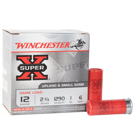 Winchester Super-X 12 Gauge 2-3/4in #6 1oz Upland Shotshells Ammo - 25 Rounds Ammo - #6 25 Rounds - #6 Ammo
